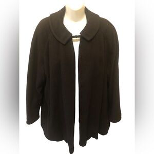 VTG 100% Cashmere One Button Coat Sz. L Tailored Union Made Lined Soft Cozy Warm